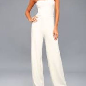 White Strapless Jumpsuit